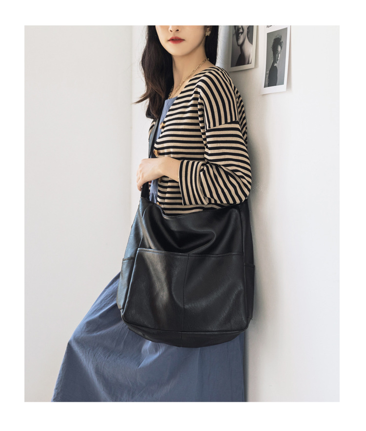 Soft Leather Crossbody Tote