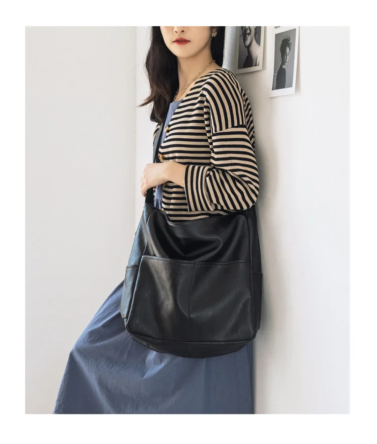 Soft Leather Crossbody Tote