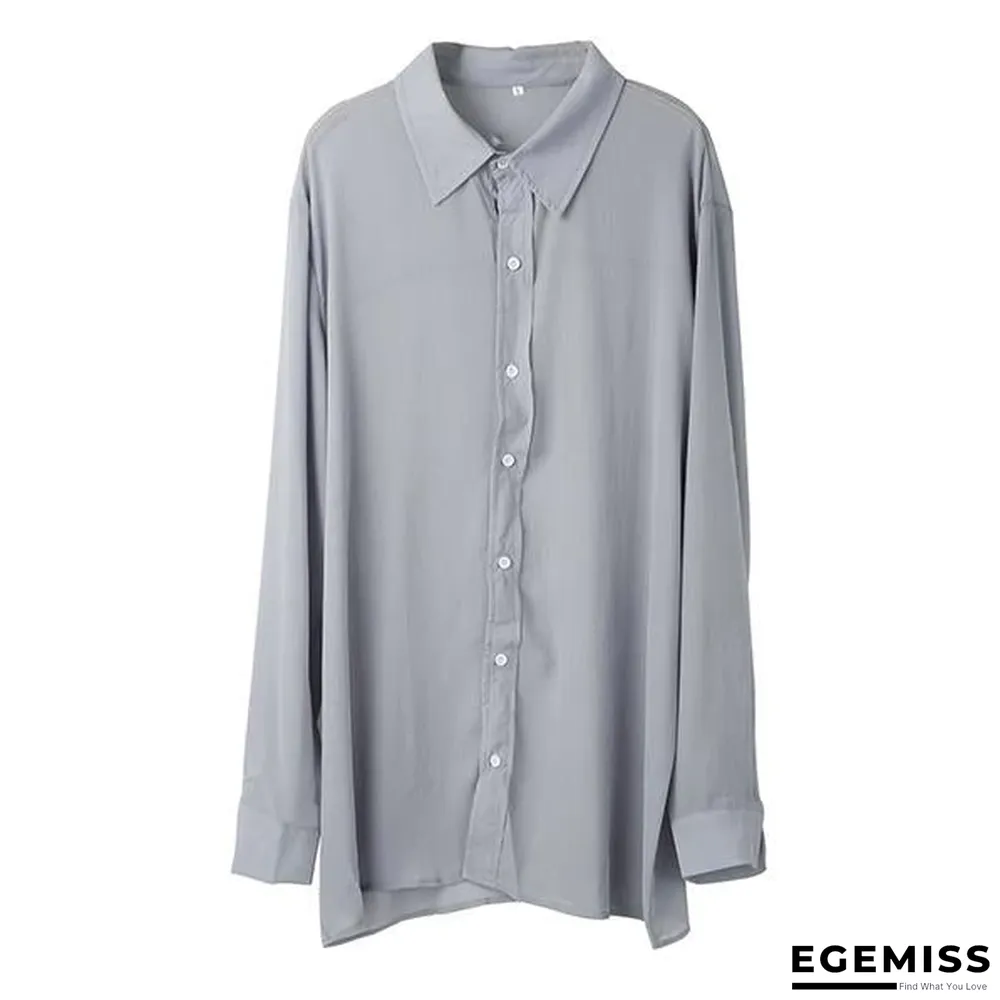 Men Casual V-NeckSolid Color Shirts | EGEMISS