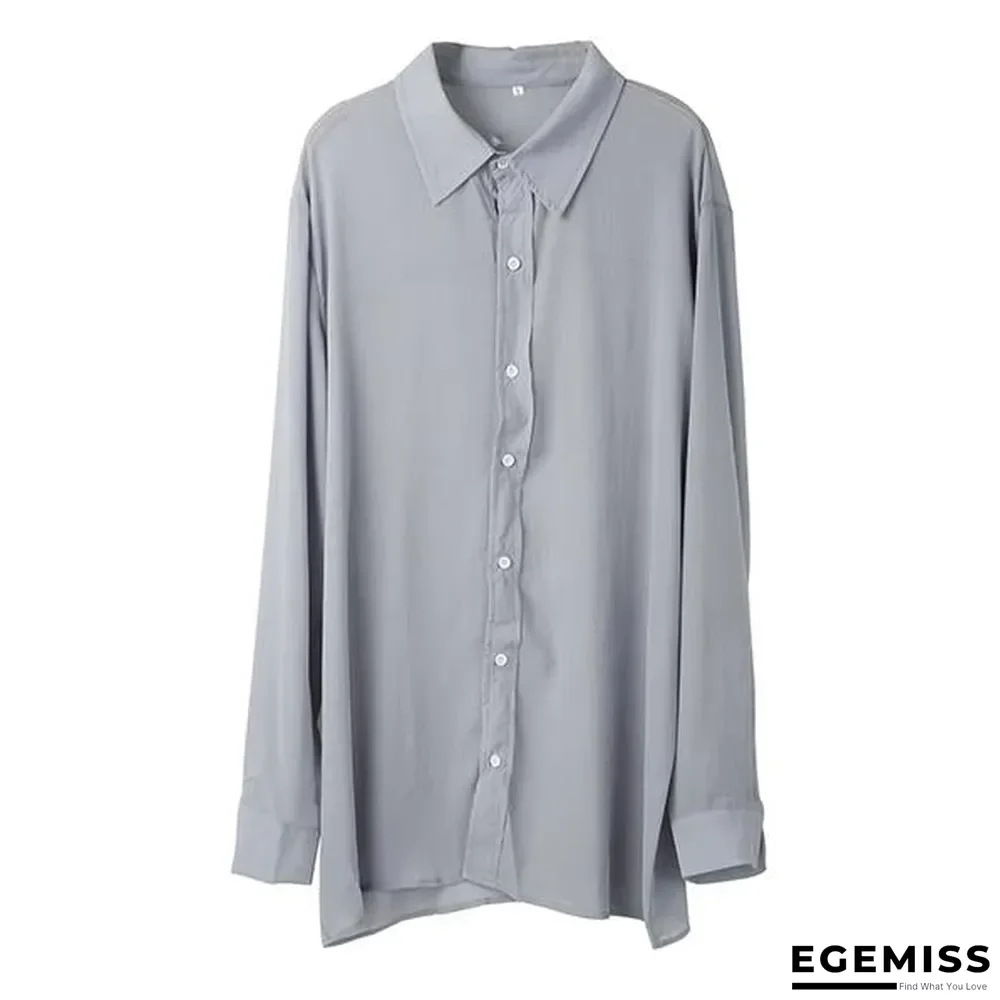 Men Casual V-NeckSolid Color Shirts | EGEMISS