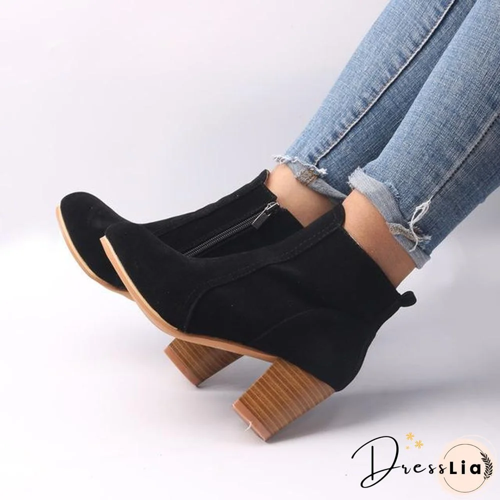 Women Boots Solid Martin boots Suede Leather ankle boots