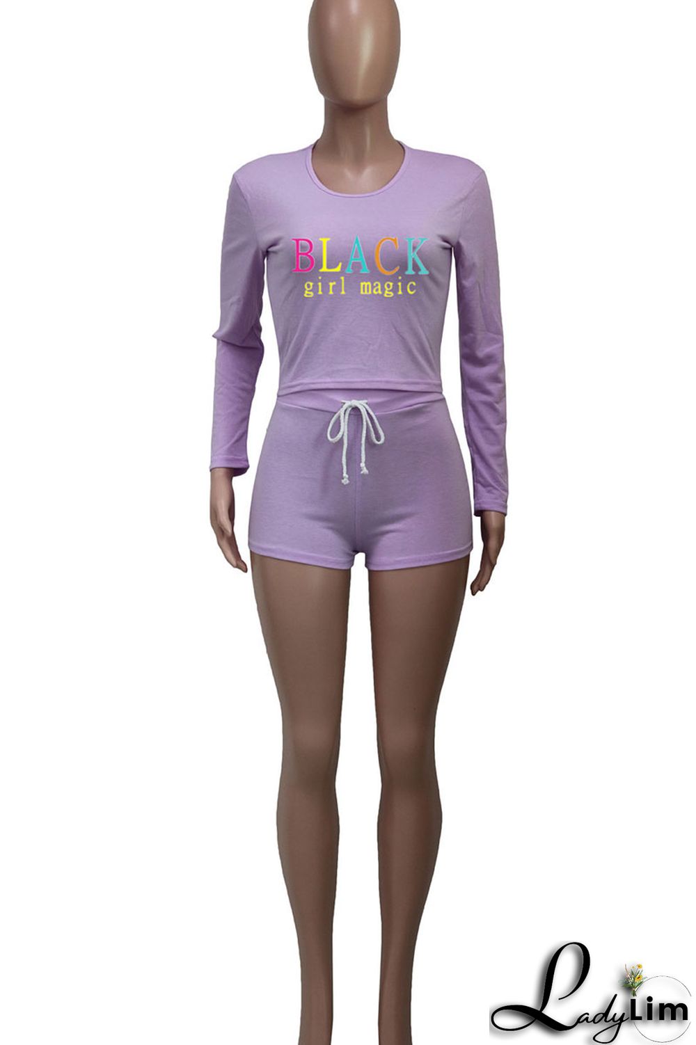 Pink Casual Print Split Joint O Neck Long Sleeve Two Pieces