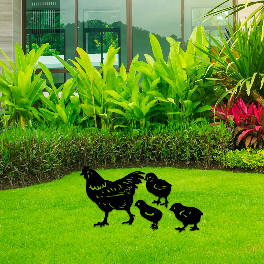 

Garden Simulation Chicken Hollow Silhouette Lawn Stakes Yard Art Ornaments, 501 Original