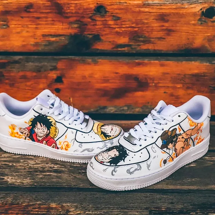 Oversart Custom Hand-Painted Shoes  "Luffy & ACE"