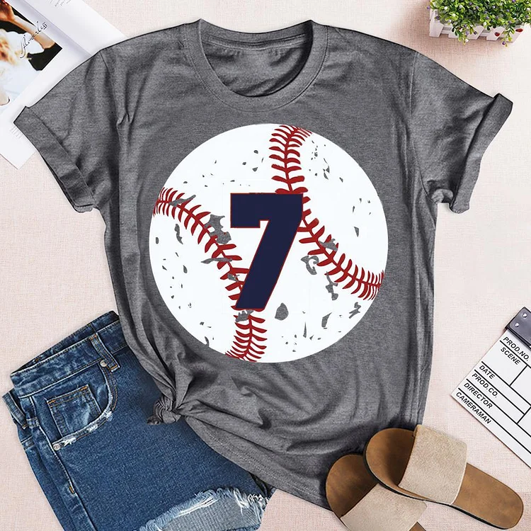 AL™ baseball number 7 T-shirt Tee --Annaletters