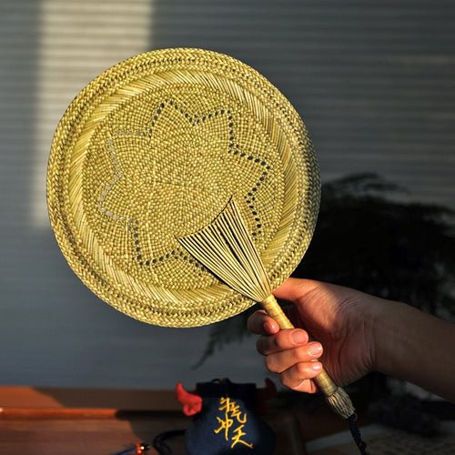 Hand-woven Round Fan Chinese Style Classical Straw Fan