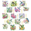 15Pcs Flowers Birds DIY Double Sided Diamond Painting Keychain Kits for Adults