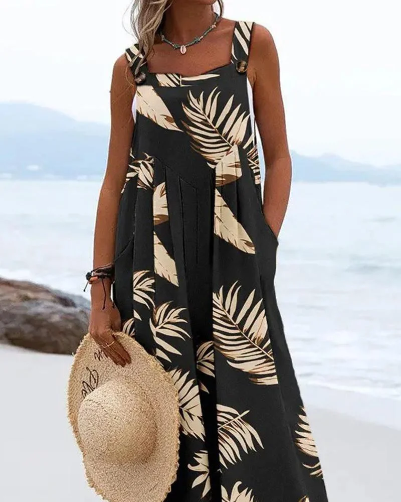 Loose Casual Suspender Jumpsuit