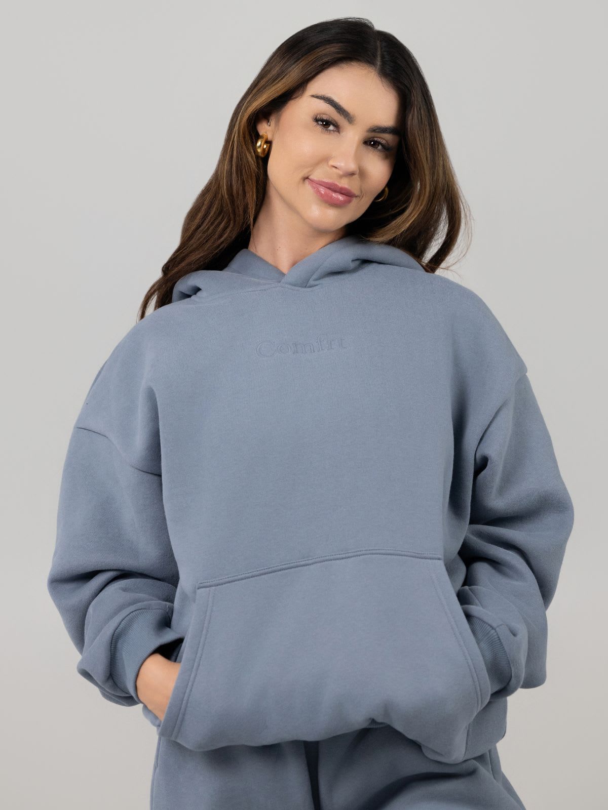 Comfrt&trade; Oversized Hoodie &ndash; Dusty Blue