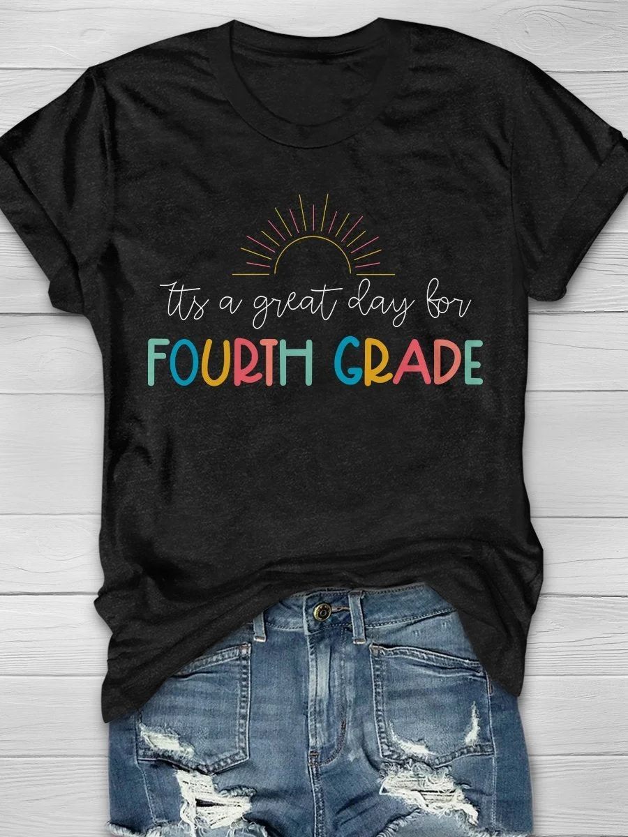 Fourth Grade Teacher Print Short Sleeve T-shirt
