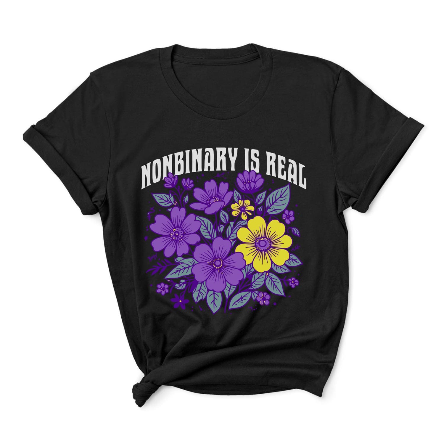 Nonbinary is real floral t-shirt