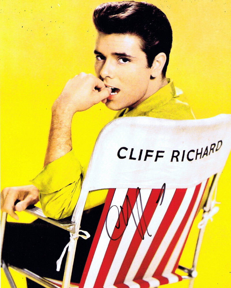 Cliff Richard GENUINE SIGNED Autograph British Music Legend 10x8 Photo Poster painting AFTAL COA