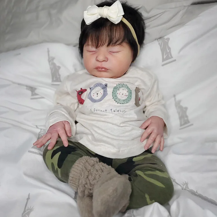 20" Sleeping Reborn Girl Supper Lovely Lifelike Reborn Silicone Vinyl Doll Named Mia