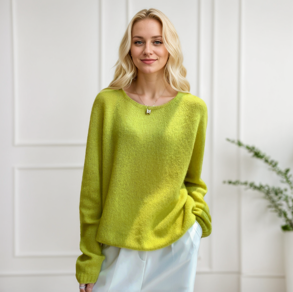 Women's Silk Cashmere Sweater with Loose Lazy Style REAL SILK LIFE