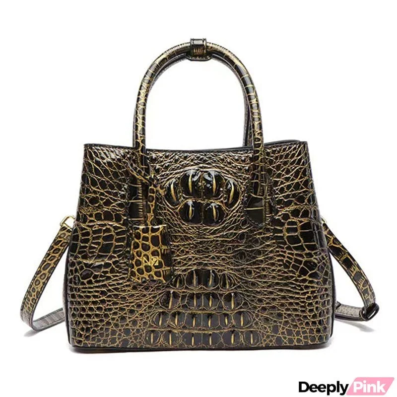 Ladies Trendy Retro High-grade Crocodile Print Handbags