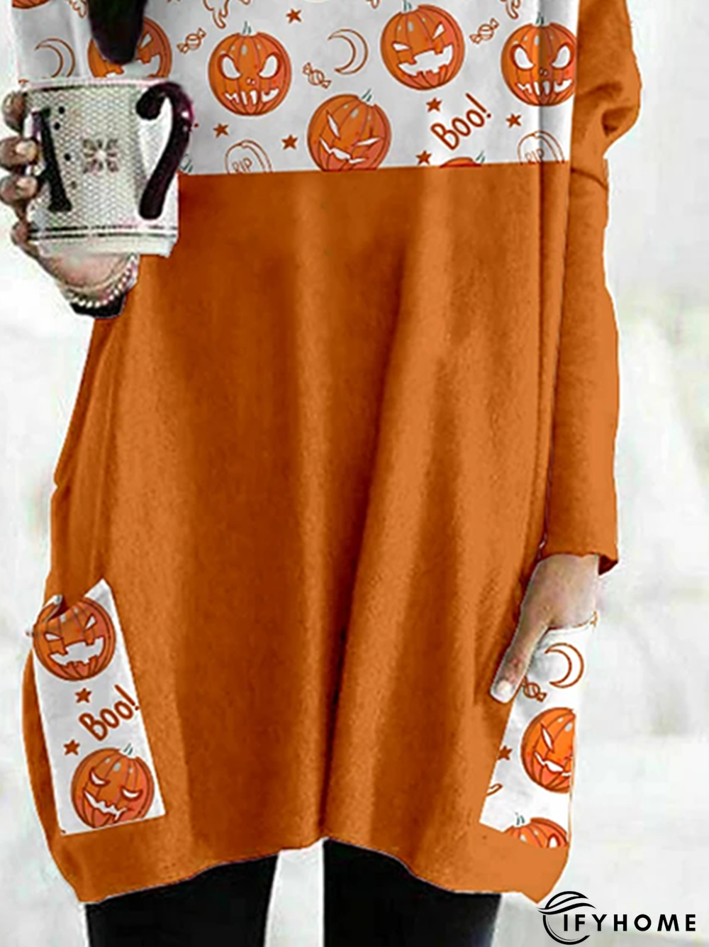 Crew Neck Printed Casual Long Sleeve T-shirt | IFYHOME