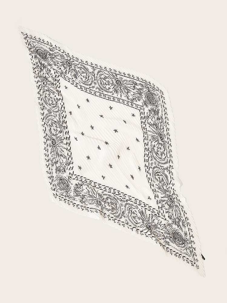 Star Pleated Bandana Scarf