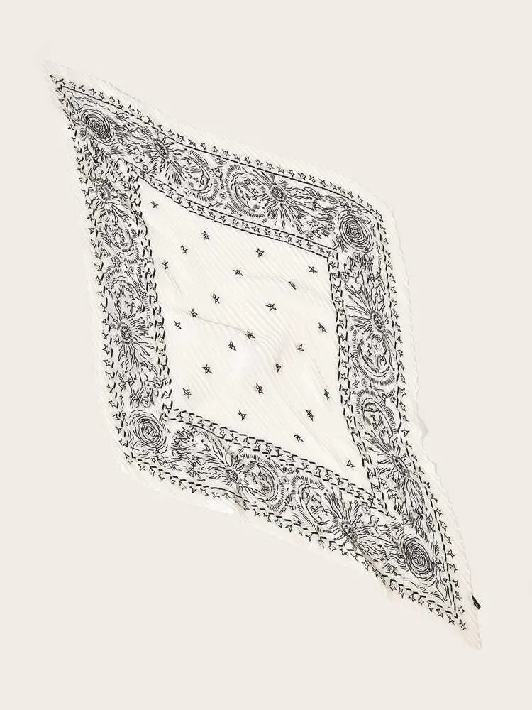 Star Pleated Bandana Scarf