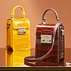 American High Gloss Crocodile Skin Women's Bag Lady Mobile Phone Bag 2023 New Genuine Leather Fashion Versatile Shoulder Bag 45