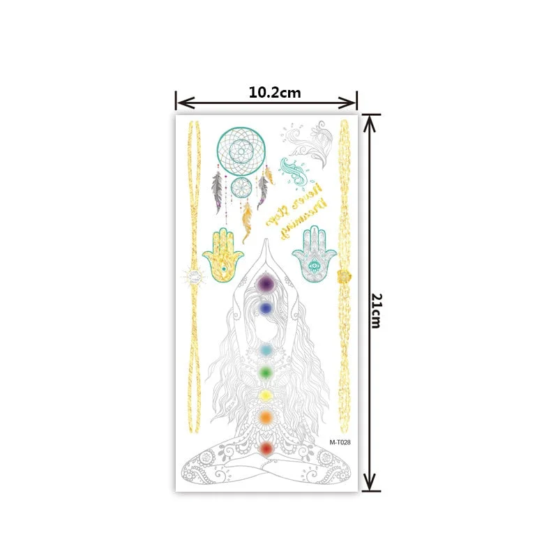 Creative personality exquisite fashion waterproof sweat gold and silver tattoo stickers bronzing and silver tattoo stickers