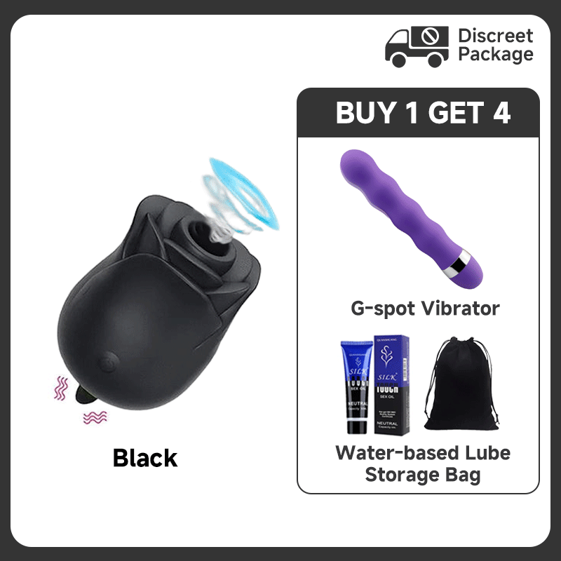 Rends Rose Toy 2 In 1 Tongue Licking Vibrator And Clitoral Stimulator