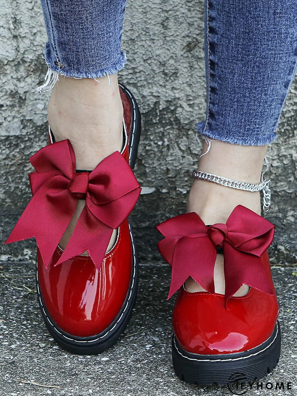 Women's Bow Decor Hollow out Slip On Mary Jane Shoes | IFYHOME