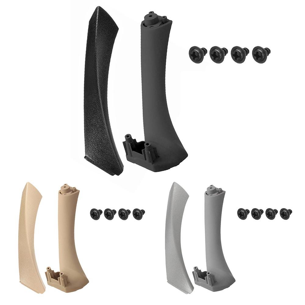 

2pcs Right Side Inner Front Door Panel Handle Pull Trim+Cover for E90 E91, Grey, 501 Original