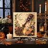 Halloween Bead Art DIY Pearl Painting Kit with Frame 20x20cm(witch broom)