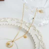 White Shell Golden Daisy Pendant Necklace