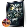 Loup - Rond Diamant Peinture-40*55Cm