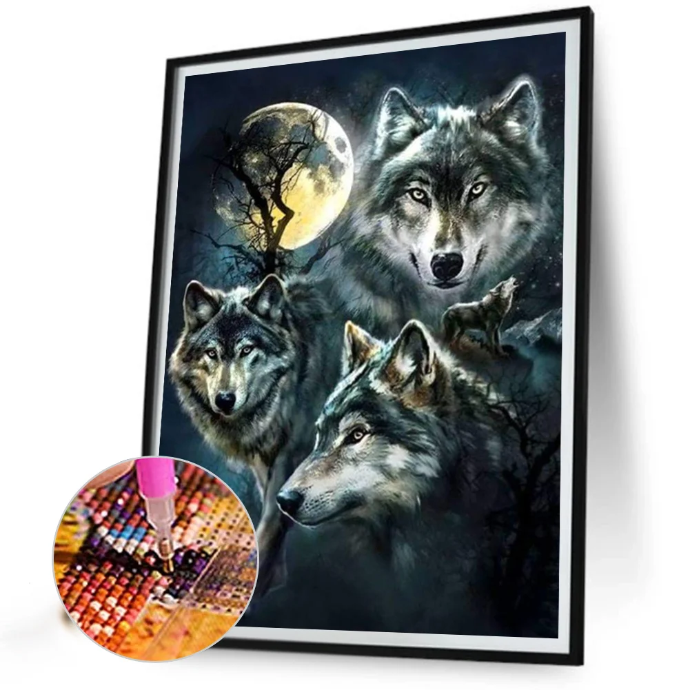 Diamond Painting - Full Round Drill - Wolf(Canvas|40*55cm)