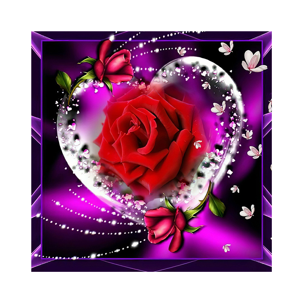 Rose Flower 30*30cm(canvas) Full Square Drill Diamond Painting gbfke