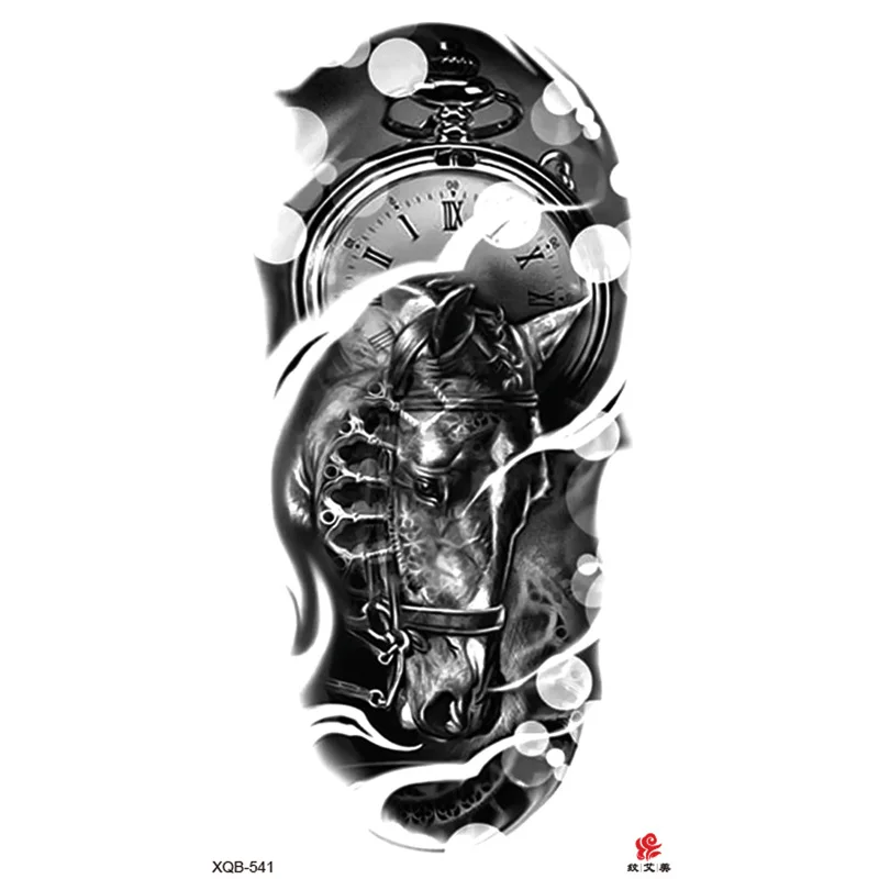 Sdrawing Full Arm Waterproof Tattoo Sticker Totem Animal Skeleton Small Arm Tattoo Sticker 1028-0