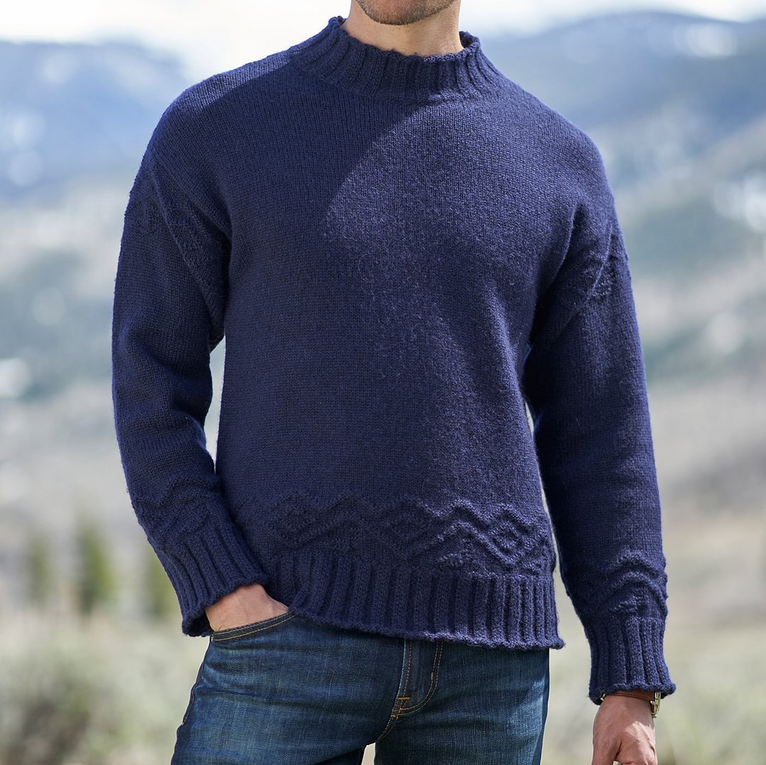 Threaded Turtleneck Thermal Sweater