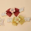 5PCS Adorable Flower Gauze Bowknot Knitting Head Bands for Babies