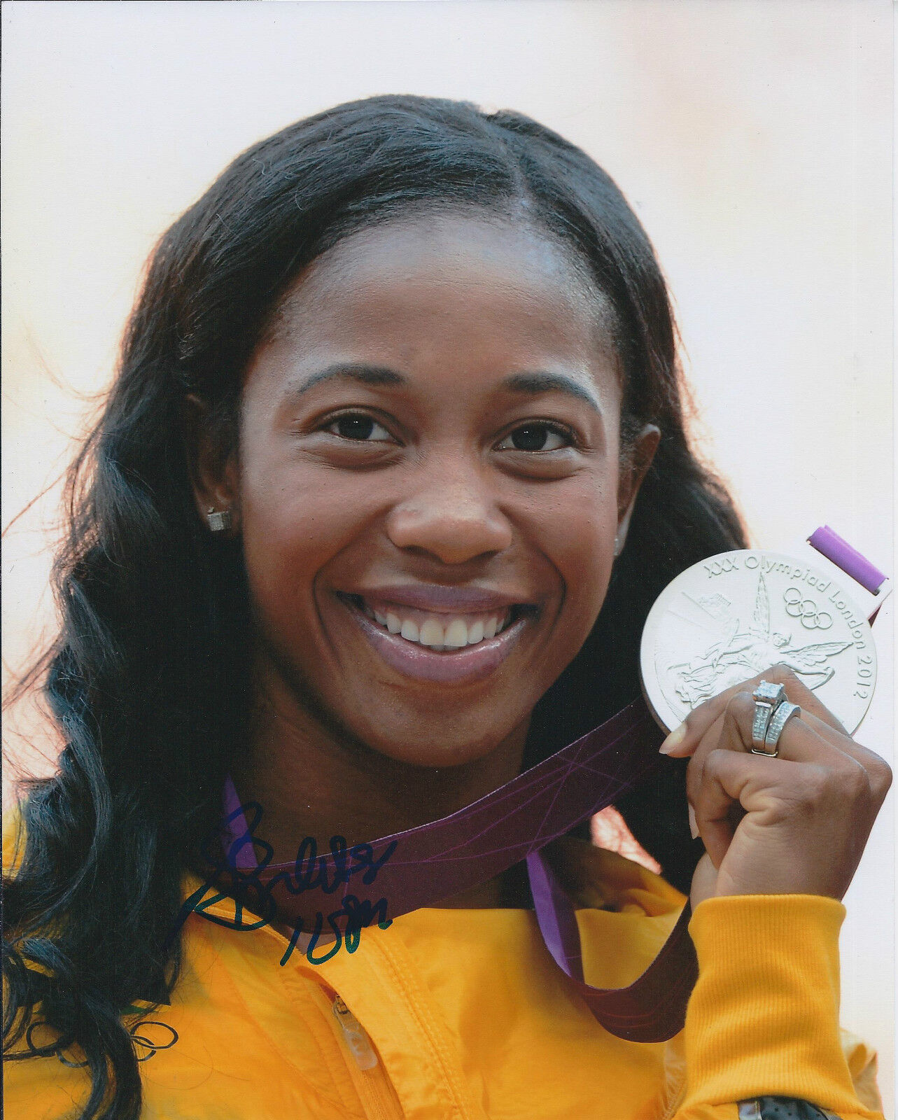 Shelly-Ann FRASER-PRYCE Autograph 10x8 Signed Photo Poster painting AFTAL COA Jamaica Olympic