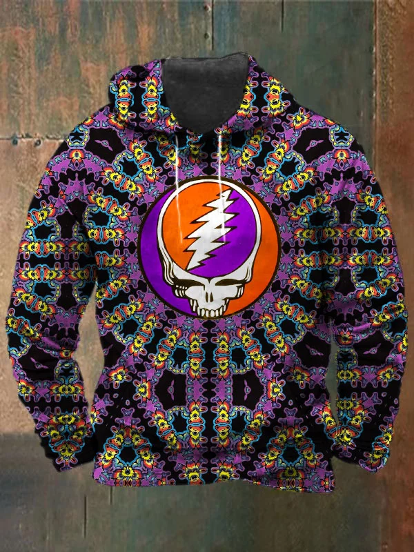 Unisex Skull Print Heavyweight Hoodies