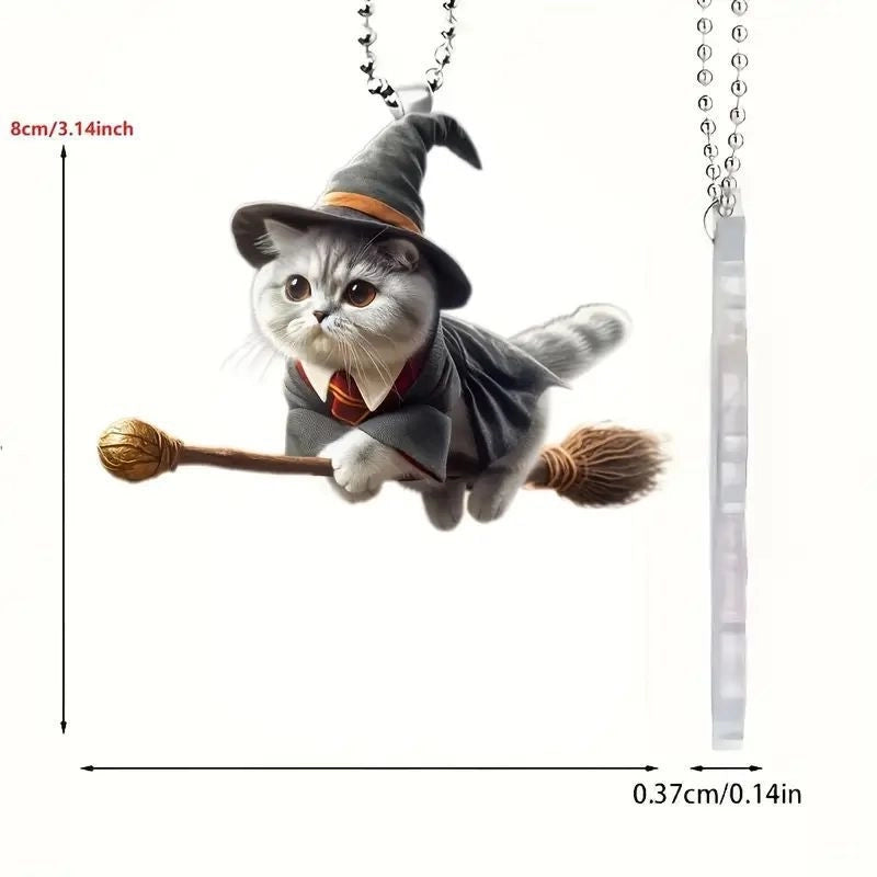 Cute Cat Arylic Bag Pendant