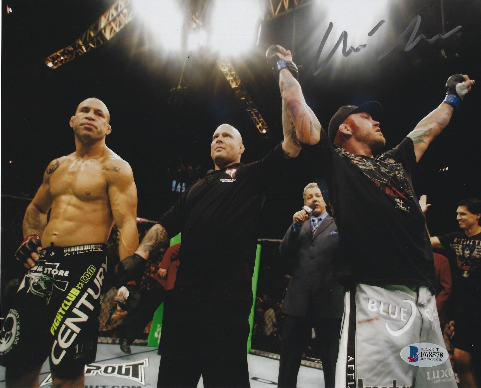 Chris Leben Signed 8x10 Photo Poster painting BAS Beckett COA UFC 132 w/ Wanderlei Silva Picture