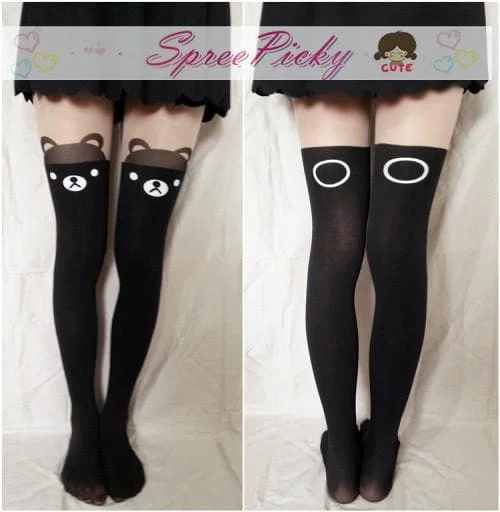 Final Stock! Cute Bear Fake Over Knee Tights SP130043