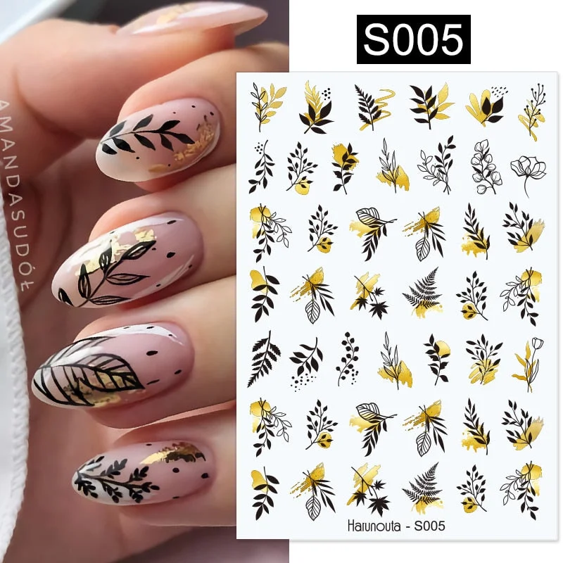 Dandelion Flower 3D Nail Stickers Women Face Abstract Butterfly Image Sexy Girl Christmas Slider Design Polish Nails Art Decals-Nail Inspo