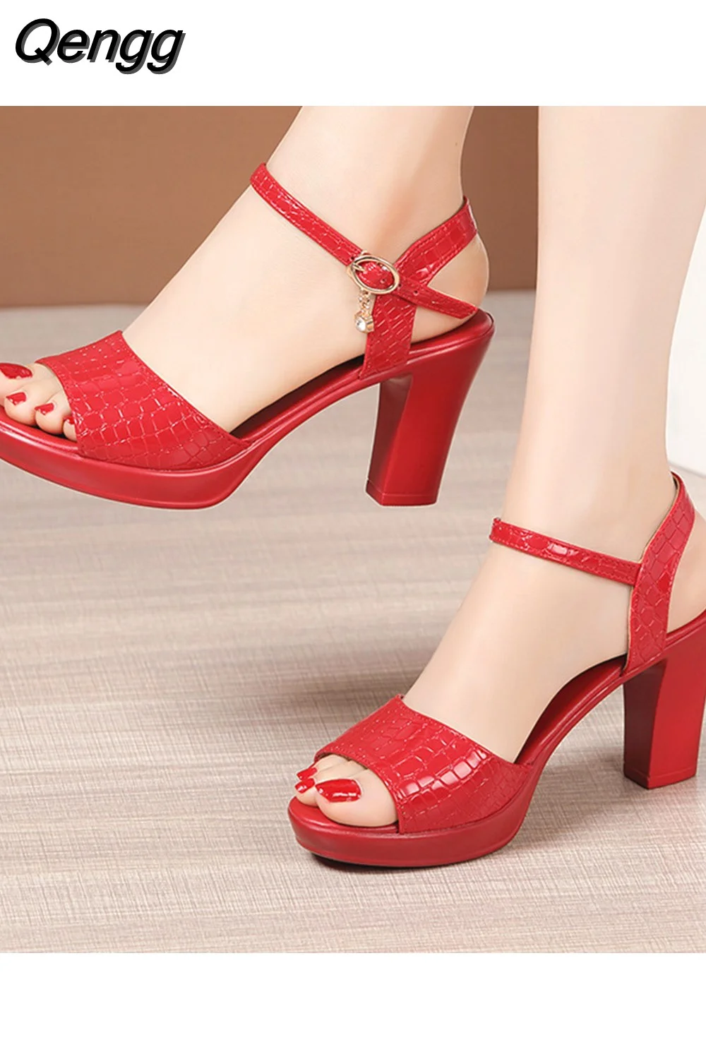 Qengg Summer Platform Sandals Women Ladies Party Shoes Sandals Female Wedge High Heels Fashion Peep Toe Sandals Large Size 32-43
