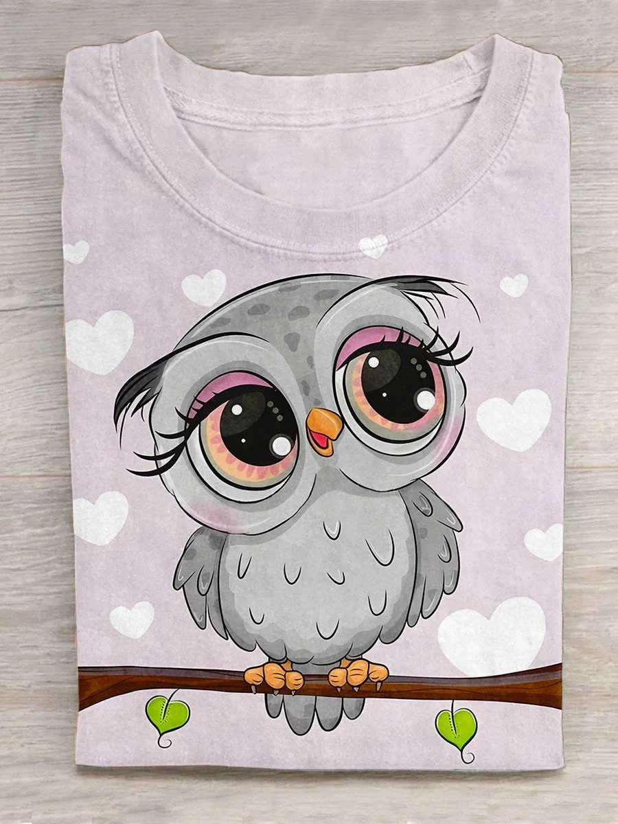 Cute Owl Art Design T-shirt