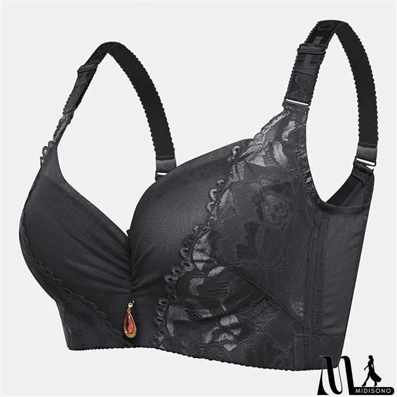 MidiSono - Women's Underwire Adjusted Straps Cotton Lining Comfy Bras - Blue