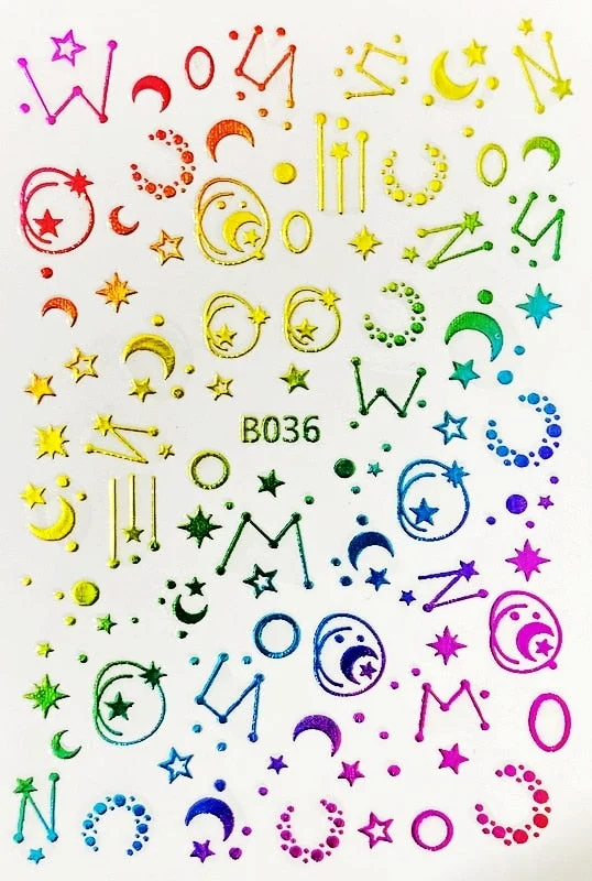 DIY Nail Art Stickers Star Light Manicure Design Accessories Back Glue Decoration Foil Nail Art Decor Designer Nail Stickers-Nail Inspo