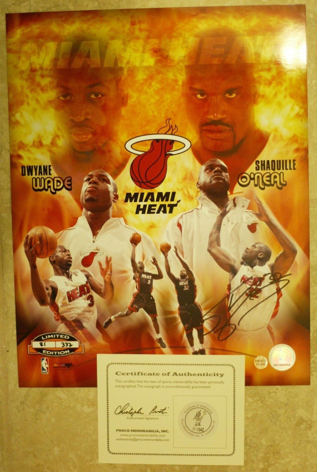 Shaquille O'Neal Signed 11x14 Signed Photo Poster painting Autographed Auto Shaq Heat LE 332