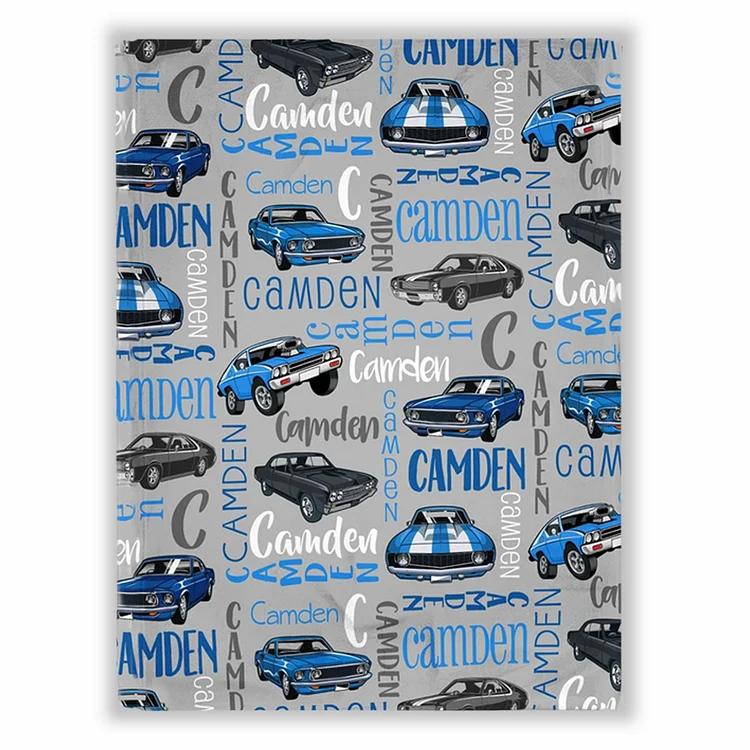 BlanketCute-Personalized Lovely Kid Car Blanket with Your Kid's Name