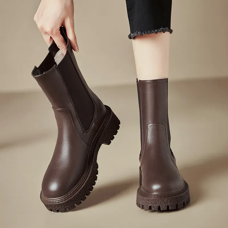 Yyvonne Yyvonne Plus Size Boots Casual Platform Ankle Boots Women's Chelsea Boots Autumn And Winter New Women's Boots