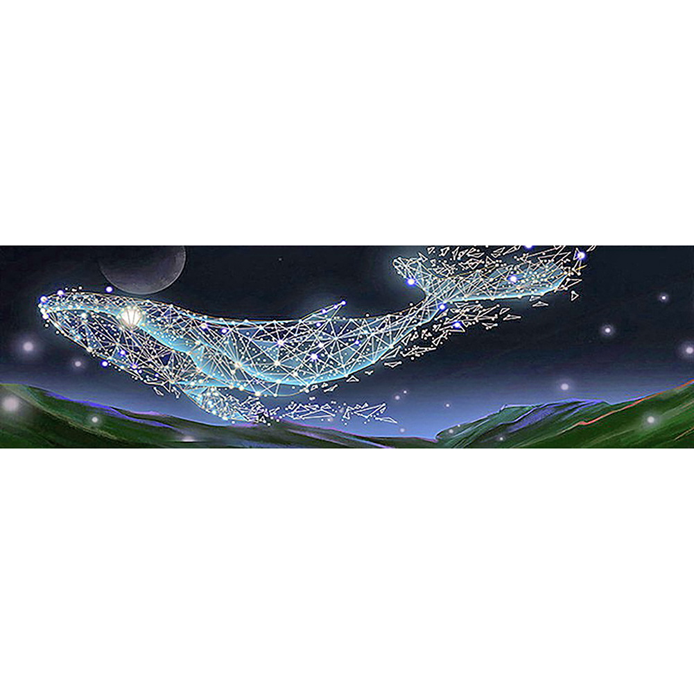 

90*30CM - Round Drill Diamond Painting - Abstract Whale, 501 Original