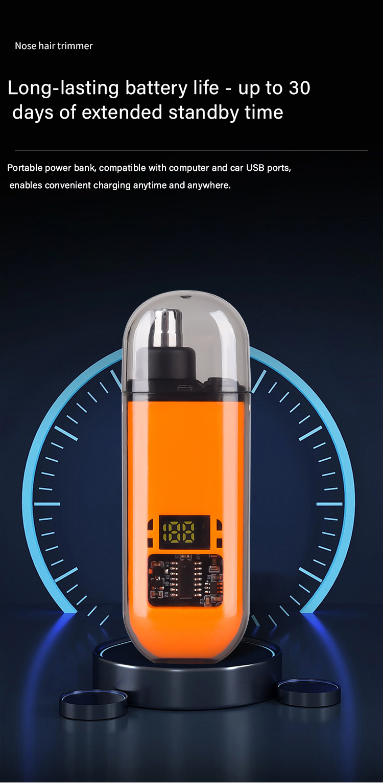 Likron Watches Likron Rechargeable Nose and Ear Hair Trimmer for Men - Portable Mini Electric Trimmer with Digital Display...